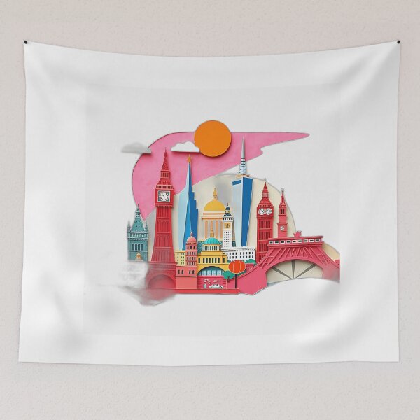 Item preview, Vibrant Paper Collage Landmarks designed and sold by sharon1210.