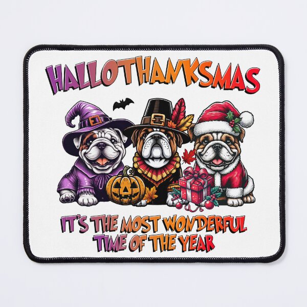 Item preview, Bulldog Halloween Thanksgiving Christmas designed and sold by doodIllustrate.