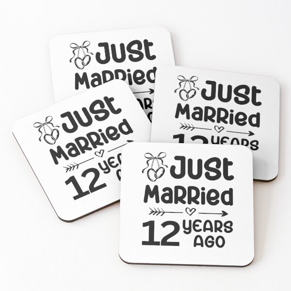 Item preview, Just Married 12 Years Ago, 12th Wedding Anniversary for Men & Women designed and sold by Mozaic Clothes.