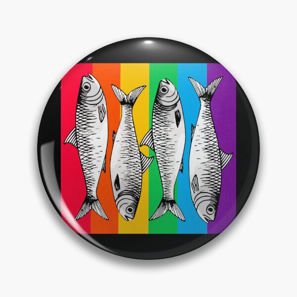Item preview, Rainbow Repeating Sardine Pattern Drawing designed and sold by TackyTime.