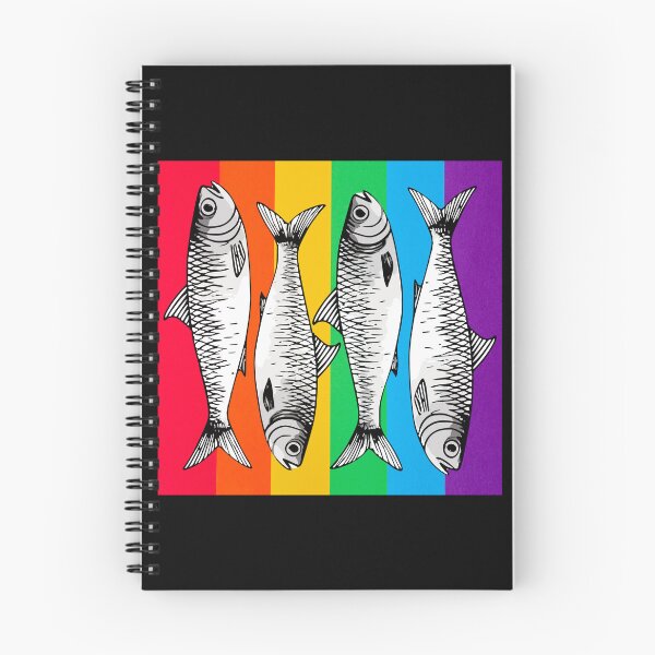 Item preview, Rainbow Repeating Sardine Pattern Drawing designed and sold by TackyTime.