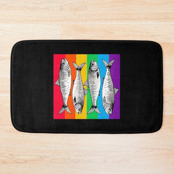 Item preview, Rainbow Repeating Sardine Pattern Drawing designed and sold by TackyTime.