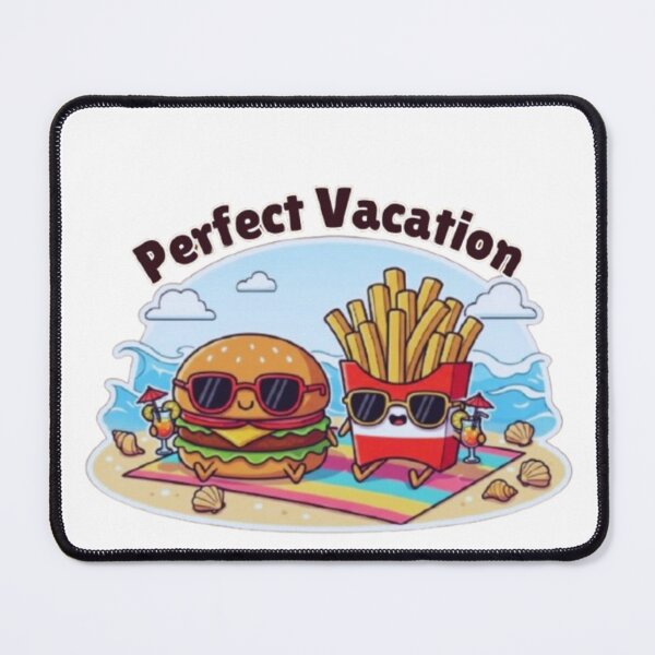 Item preview, Burger and Fries on Vacation – Cute Kawaii Beach Day designed and sold by Lucky.Z.