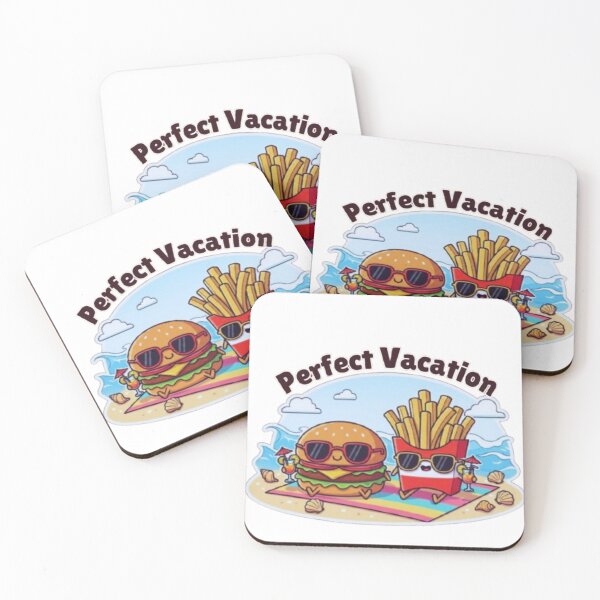 Item preview, Burger and Fries on Vacation – Cute Kawaii Beach Day designed and sold by Lucky.Z.