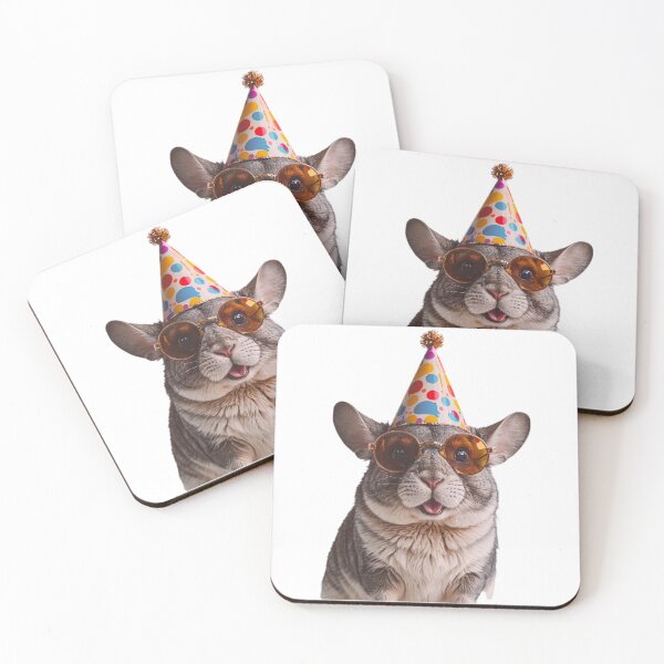Item preview, Chinchilla Birthday Party Hat Happy Balloons Celebrations Cute cool designed and sold by CheeseBlueprint.