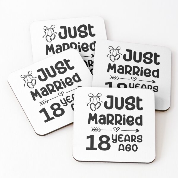 Item preview, Just Married 18 Years Ago, 18th Wedding Anniversary for Men & Women designed and sold by Mozaic Clothes.