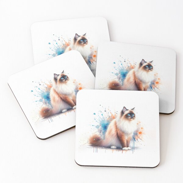 Item preview, Sacred cat of Burma in watercolor designed and sold by paulrommer.