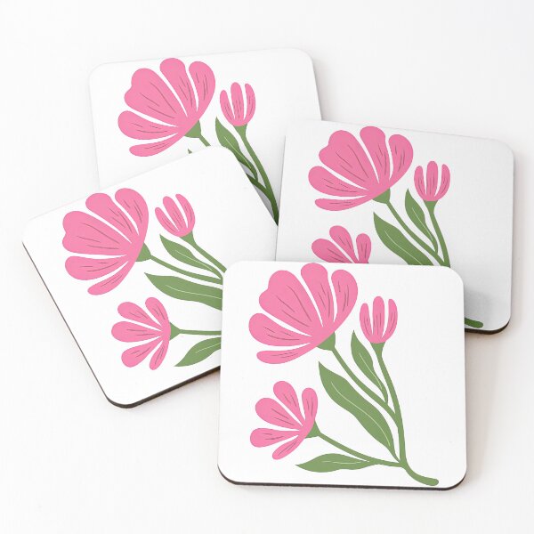 Item preview, Pink Daisy Trio Botanical Line Art designed and sold by ArtfulWeave.