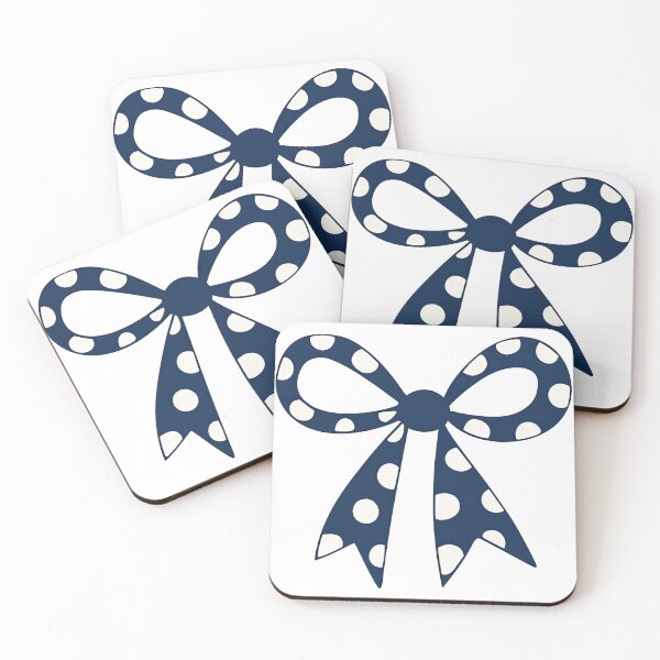 Item preview, Navy Blue Polka Dot Bow Ribbon Illustration designed and sold by ArtfulWeave.