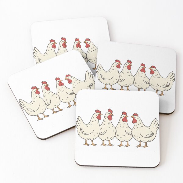 Item preview, Cute Chicken Quartet Farm Animal Illustration designed and sold by ArtfulWeave.