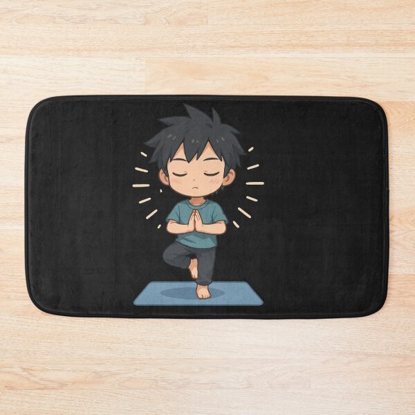 Item preview, Yuto the Yoga Master – Peaceful Chibi Anime Boy in Tree Pose with Serene Aura designed and sold by ColorSplash123.