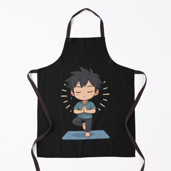 Item preview, Yuto the Yoga Master – Peaceful Chibi Anime Boy in Tree Pose with Serene Aura designed and sold by ColorSplash123.