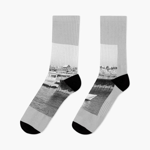 Item preview, Busy Harbor Farol Black And White designed and sold by eddiebarronshop.