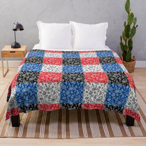 Item preview, Black Blue Red White Paisley designed and sold by Angry Swan Designs.