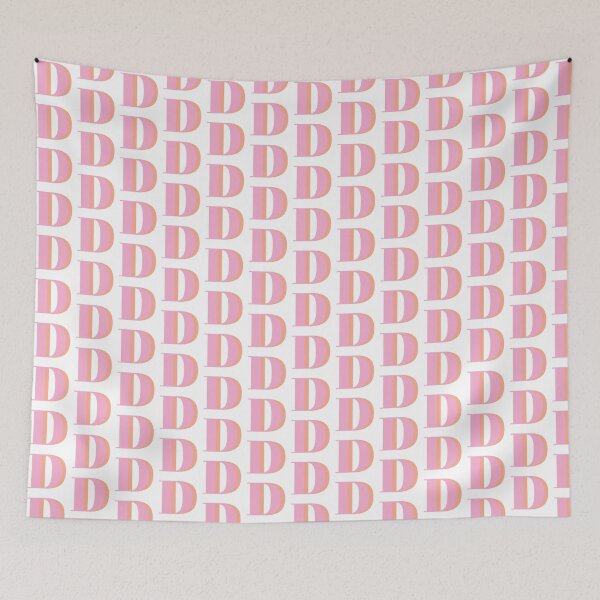 Aperçu de l'œuvre Lettre D en rose pastel – Joli motif de monogramme initial de l'alphabet créée et vendue par Monika Howarth.