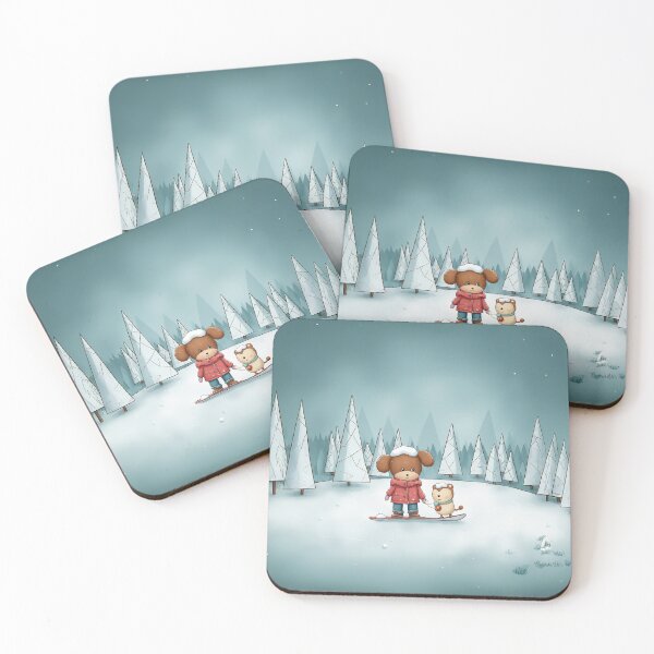 Item preview, Snow Day Buddies – First Ride Together designed and sold by Whimsical Hug.