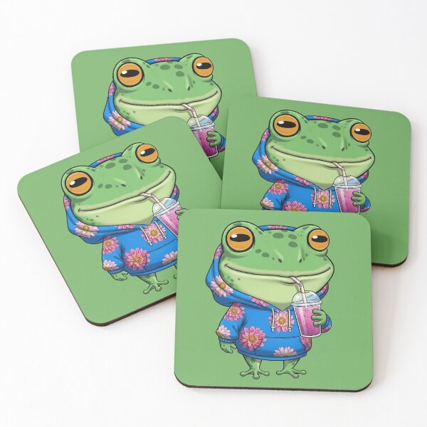 Item preview, Froggy Sips & Floral Vibes designed and sold by BYnomi.