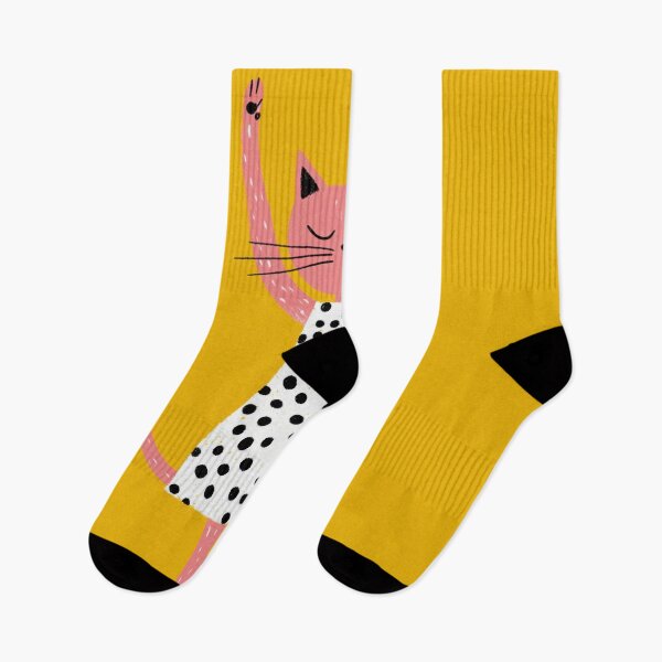 Item preview, Polka Dot Cat Reaching Up Minimal Scandinavian Kids Art designed and sold by MysticMarble.
