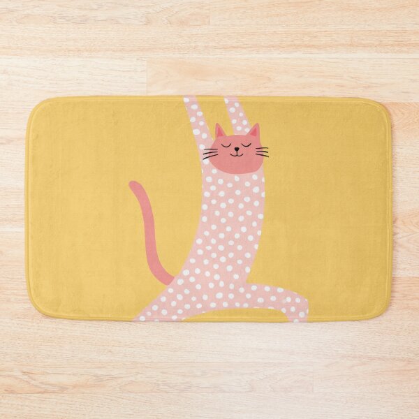 Item preview, Polka Dot Cat Yoga Pose Pink Children Scandinavian Art designed and sold by MysticMarble.