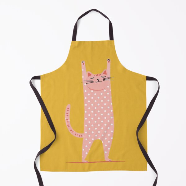 Item preview, Pink Cat with Raised Arms Polka Dots Scandinavian Kids designed and sold by MysticMarble.