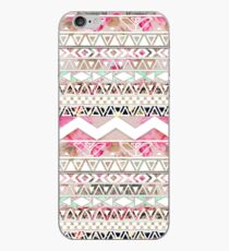 Girly Pink White Floral Abstract Aztec Pattern iPhone Case