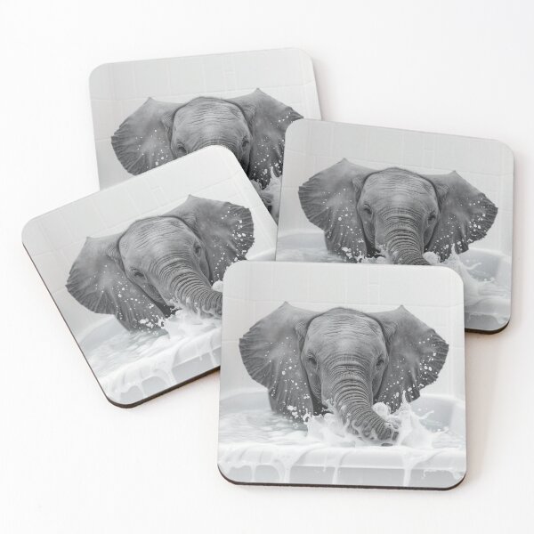 Item preview, Elephant in bath with foam - Funny Bathroom Wall Decor designed and sold by 3 Hours of Silence.