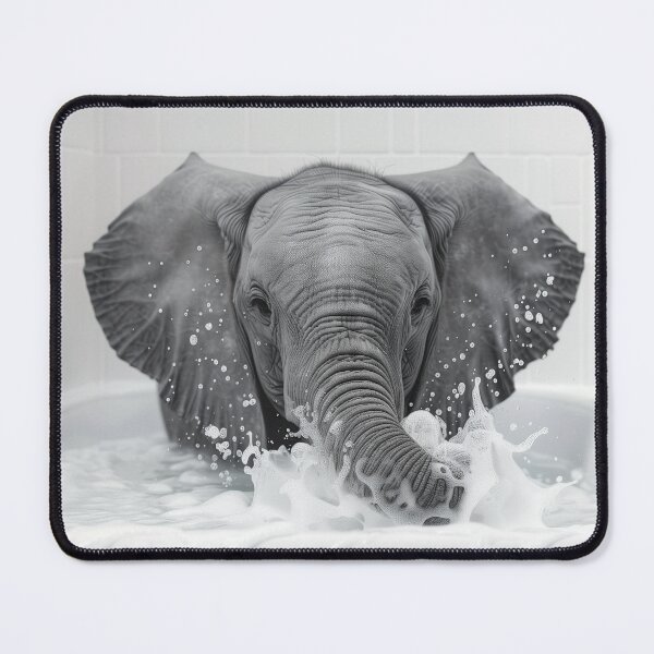 Item preview, Elephant in bath with foam - Funny Bathroom Wall Decor designed and sold by 3 Hours of Silence.