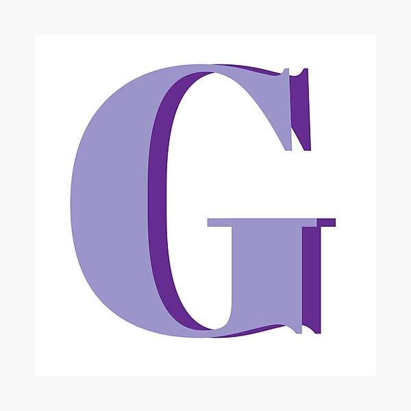 Item preview, Letter G in purple – Cute Alphabet Initial Monogram Design designed and sold by Monika Howarth.