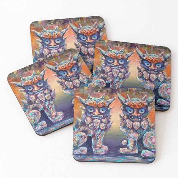 Item preview, Orange & Purple shisa designed and sold by Kate O’C Art.