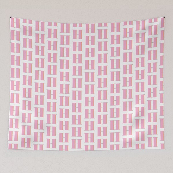 Item preview, Letter H in pastel pink – Cute Alphabet Initial Monogram Design designed and sold by Monika Howarth.