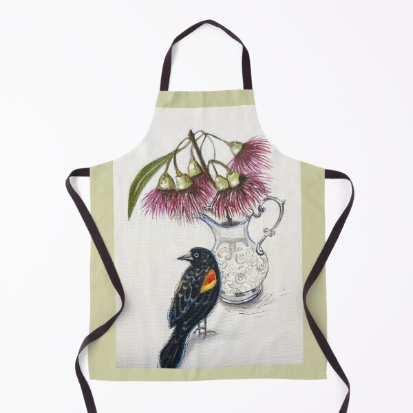 Item preview, Still life with black bird and gumtree flowers acrylic painting designed and sold by Tahnja Wolter.