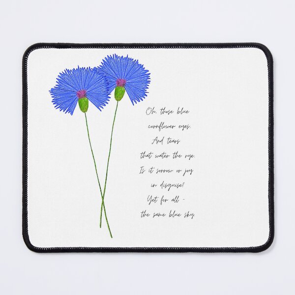 Item preview, Two Blue Cornflowers with a Heartfelt Poem designed and sold by MotivTrustArt.