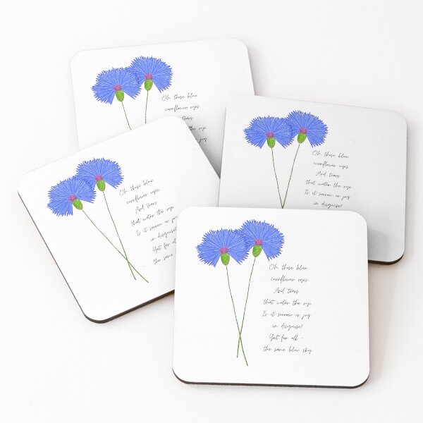 Item preview, Two Blue Cornflowers with a Heartfelt Poem designed and sold by MotivTrustArt.