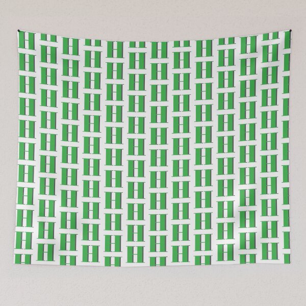 Item preview, Letter H in green – Cute Alphabet Initial Monogram Design designed and sold by Monika Howarth.