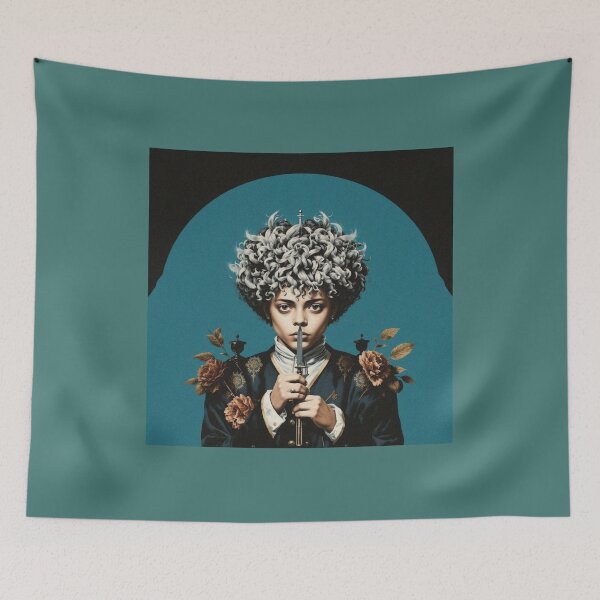 Item preview, Roses and Blade vintage kitsch portrait designed and sold by Vintage Designs +.