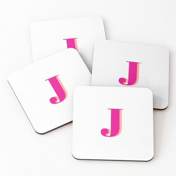 Item preview, Letter J in hot pink – Cute Alphabet Initial Monogram Design designed and sold by Monika Howarth.