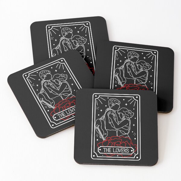 Item preview, Hadestown – The Lovers Tarot (black bg) designed and sold by byebyesally.
