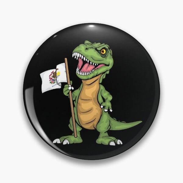 Item preview, Illinois Lover Kids Dinosaur Lover USA Illinois Flag designed and sold by DSWShirts.