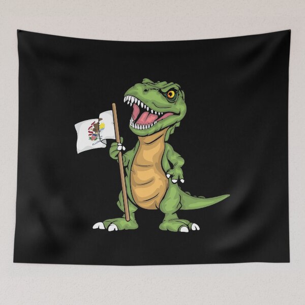 Item preview, Illinois Lover Kids Dinosaur Lover USA Illinois Flag designed and sold by DSWShirts.