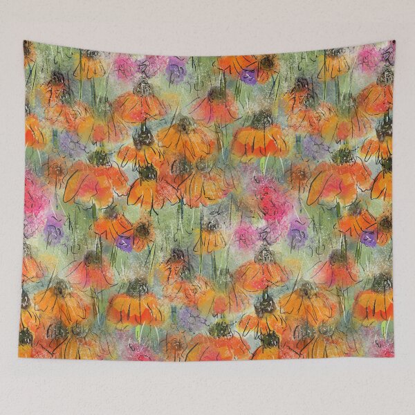 Item preview, Echinacea River-Vibrant Garden Flowers designed and sold by Clare Walker.