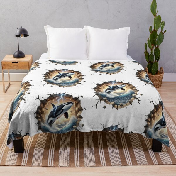 Item preview, Looking through a hole at a orca leaping out of the waves designed and sold by LoneAngel.