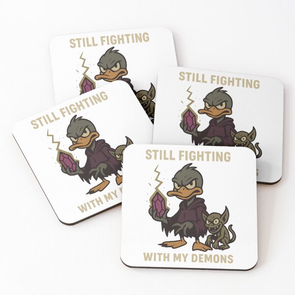 Item preview, Still Fighting With My Demons Duck Warlock Design designed and sold by TeeTimeTreasure.