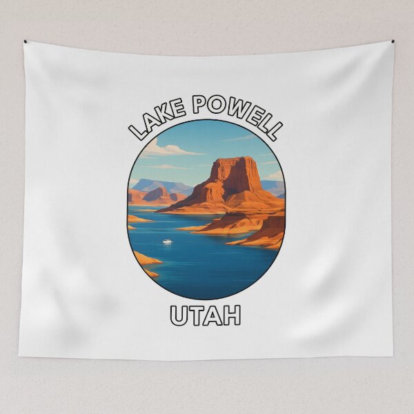 Item preview, Lake Powell Utah Travel Poster – Scenic Desert Lake Wall Art designed and sold by inkNext.