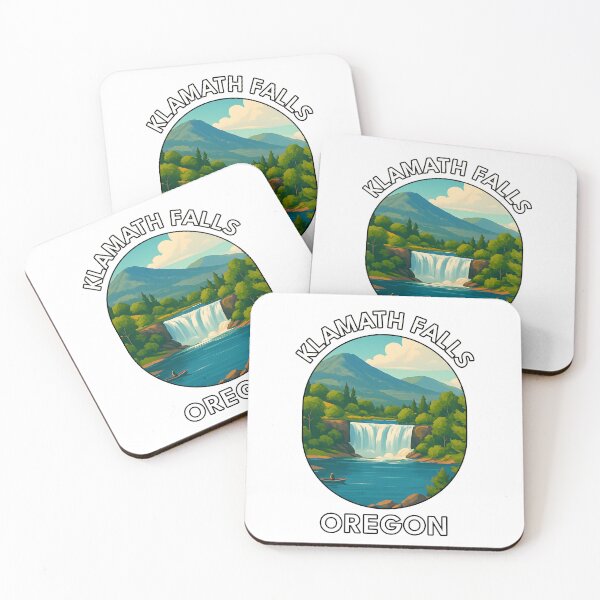 Item preview, Klamath Falls Oregon Travel Poster – Scenic Nature Art of Crater Lake & Pine Forest designed and sold by inkNext.
