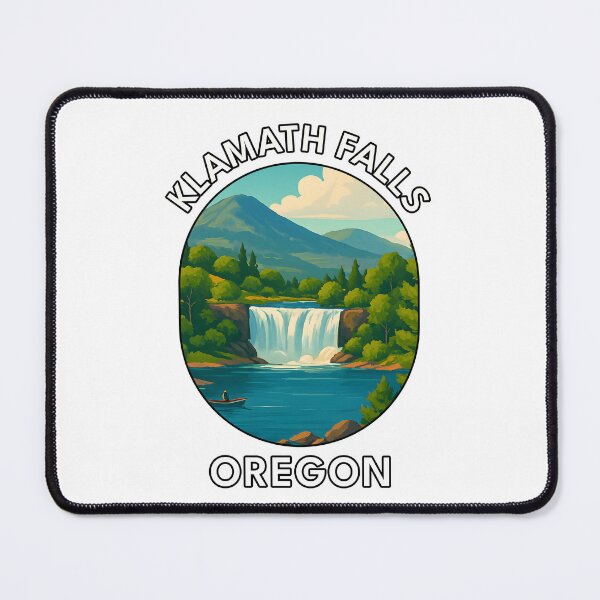 Item preview, Klamath Falls Oregon Travel Poster – Scenic Nature Art of Crater Lake & Pine Forest designed and sold by inkNext.