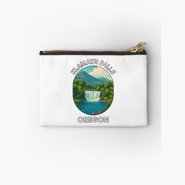 Item preview, Klamath Falls Oregon Travel Poster – Scenic Nature Art of Crater Lake & Pine Forest designed and sold by inkNext.