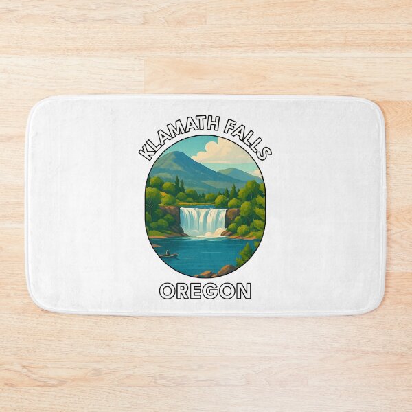 Item preview, Klamath Falls Oregon Travel Poster – Scenic Nature Art of Crater Lake & Pine Forest designed and sold by inkNext.
