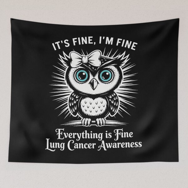 Item preview, Black Owl Its Fine Im Fine Lung Cancer Awareness designed and sold by aidenpier.