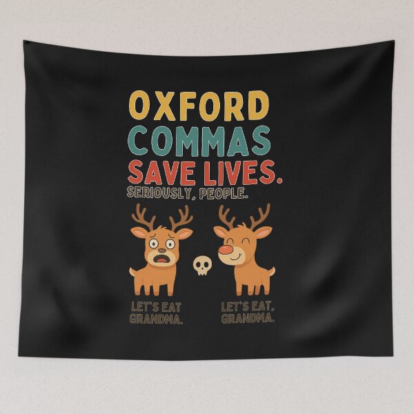 Item preview, Oxford Commas Save Lives: Funny Grammar Teacher Art designed and sold by elynne9.