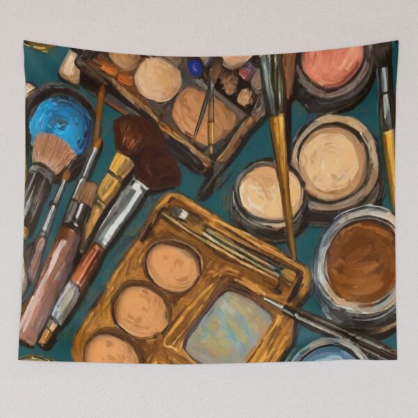 Item preview, "Women's Makeup Set with Brushes and Various Cosmetics - Everything You Need for a Great Look"  designed and sold by Artisticanvas.